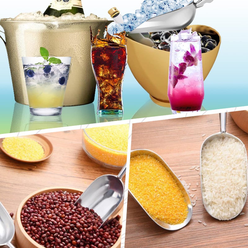 BAODELI AS-12 مجموعة من 2، 12 أونصة (أوقية) مغرفة ثلج بار، مغرفة حبوب جافة، مغرفة مواد جافة، مغرفة حلوى، مغرفة توابل، ألمنيوم مصبوب - Image 4